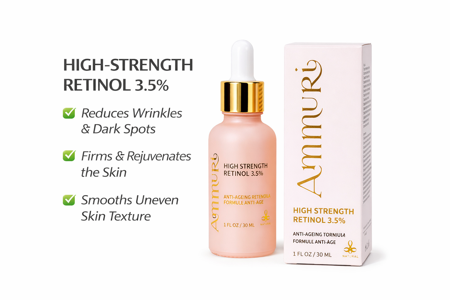Retinol 3.5% Anti-Ageing Serum for Wrinkles & Skin Firming | Ammuri-0