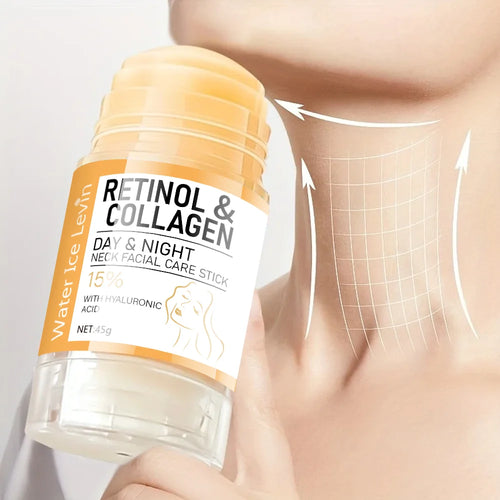 Retinol & Collagen Day & Night Neck Facial Care Stick with a neutral background