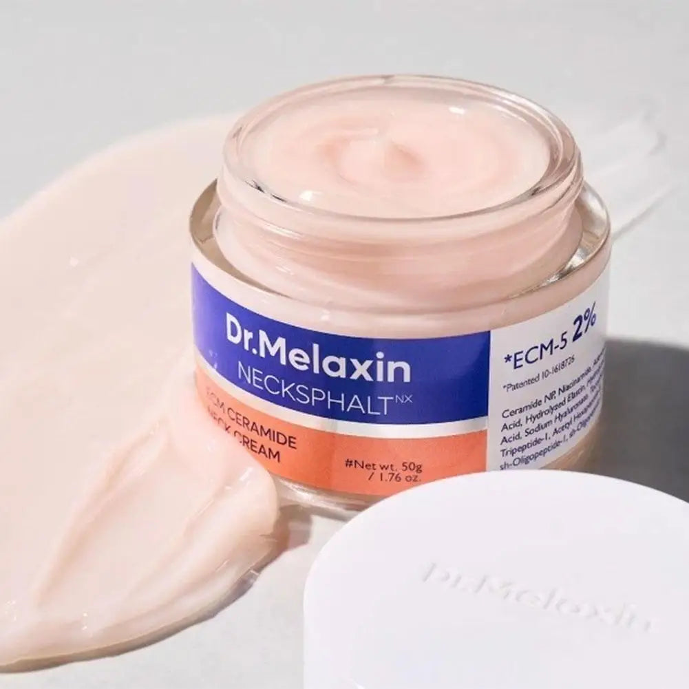 50g Dr.Melaxin Necksphalt Neck Cream 2% ECM-S Formula with Ceramide, Firms & Nourishes Neck Skin, Targets Neck Lines