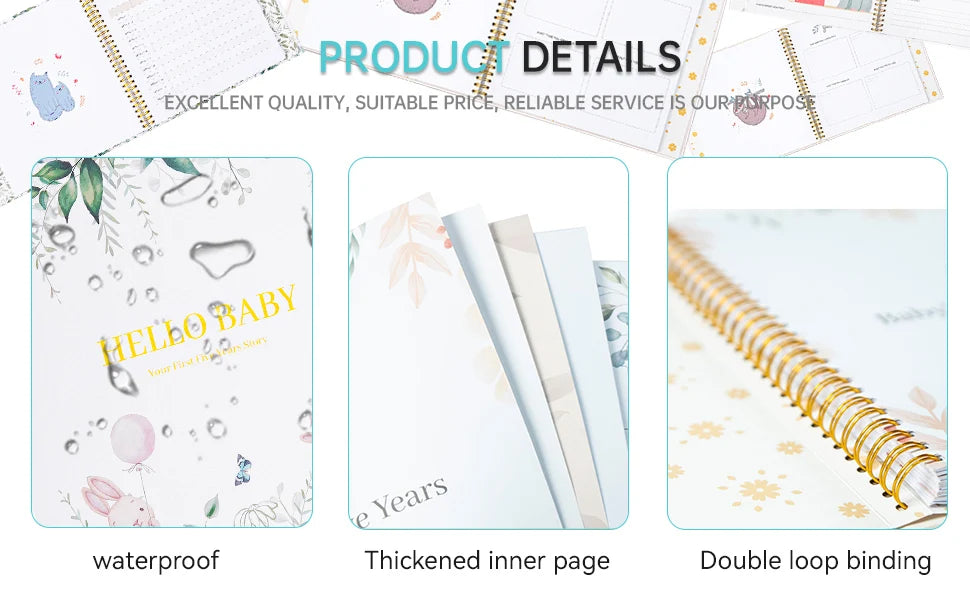 Baby Pregnancy Memory Book DIY Family Kids Record Growth Photo Album First Year Scrapbook Album Baby Memory Book For New Parents