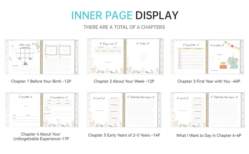 Baby Pregnancy Memory Book DIY Family Kids Record Growth Photo Album First Year Scrapbook Album Baby Memory Book For New Parents