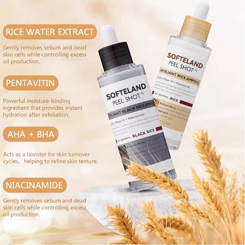 Dr. Melaxin Skin Care Product Rice Skin Softening Essence Brightens Lightens Spot Prints Exfoliates and Brightens Black Rice